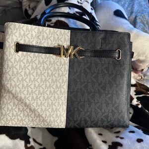 Michael Kors Black and Cream Satchel